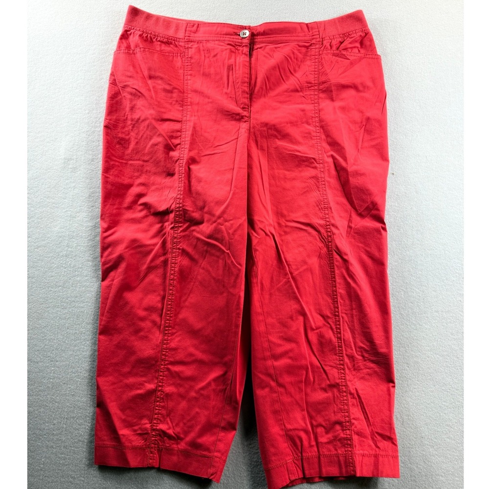 Chico's Capri Pants Women 2.5 Red Stretch Cropped Casual 36x20